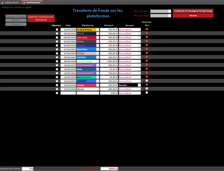 Gestion des transferts sur les plateformes